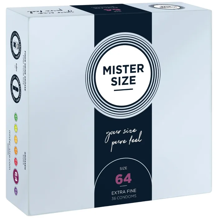 Male Sex Toys Mister Size Pure Feel Condoms Size 64mm 36 Pack Mister Size