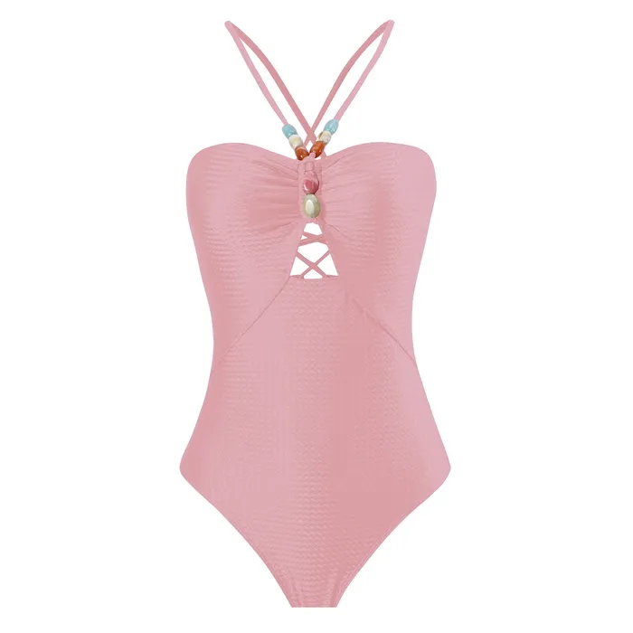 Male Sex Toys Sinderella Monokini Back Tieup Solid Color Swimsuit with Floral Sarong By Sinderella