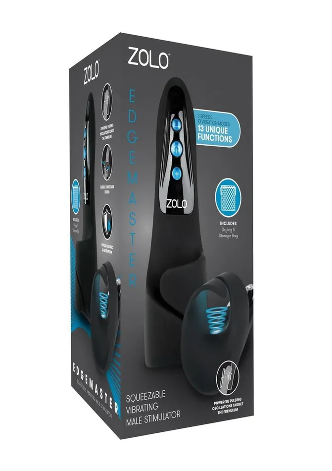 Male Sex Toys Zolo ZOLO Edgemaster Silicone Rechargeable Vibrating Masturbator