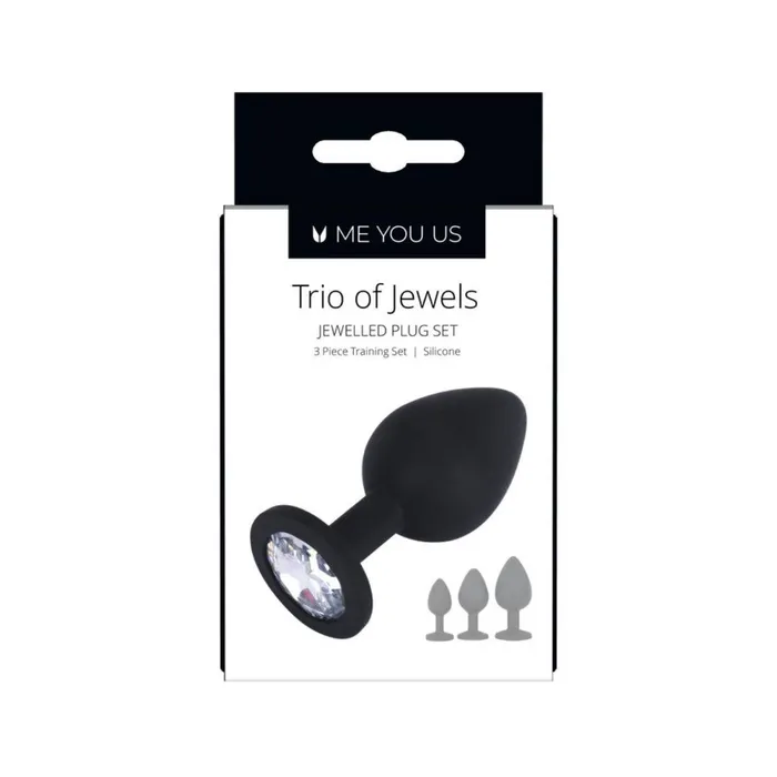 Me You Us Trio Of Jewels Jewelled Butt Plug Set Black Me You Us Anal