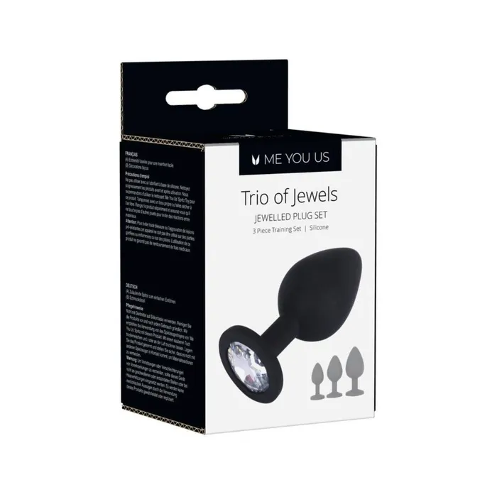 Me You Us Trio Of Jewels Jewelled Butt Plug Set Black Me You Us Anal