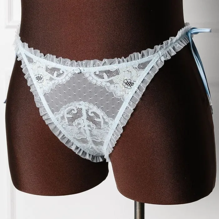Mentionables Male Sex Toys Lacy Ruffle Thong Iridescent Daydream