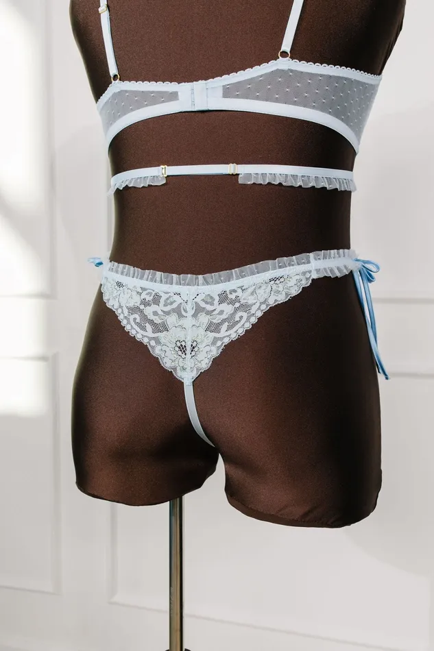 Mentionables Male Sex Toys Lacy Ruffle Thong Iridescent Daydream