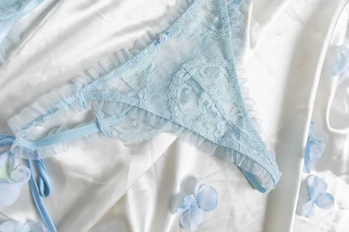Mentionables Male Sex Toys Lacy Ruffle Thong Iridescent Daydream