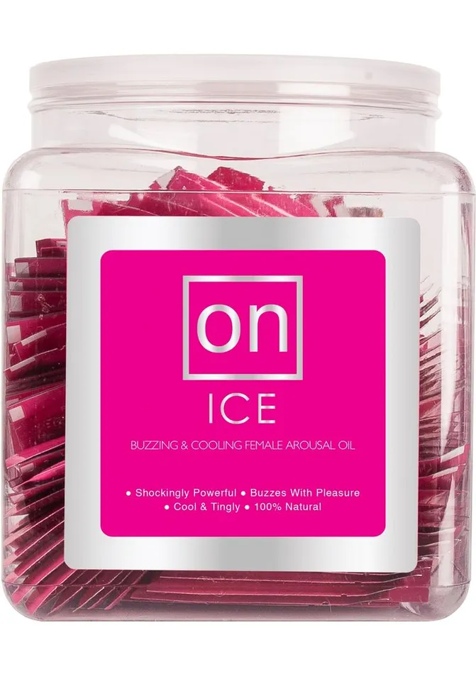 On for Her On Ice Buzzing and Cooling Female Arousal Oil 01 Oz Fishbowl Female Sex Toys