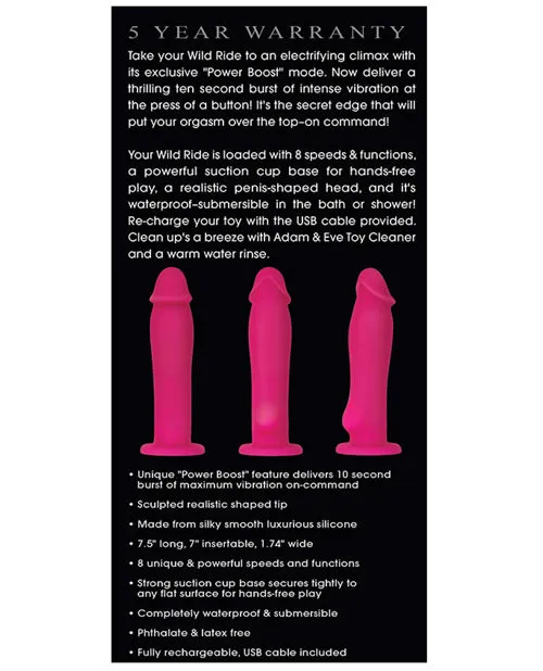 Open Desires Adam Eve Wild Ride wPower Boost Harness Compatible Vibrator Female Sex Toys