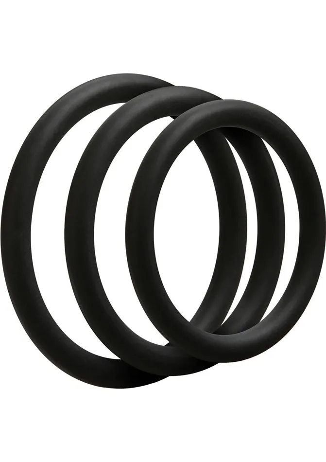 OptiMALE Male Sex Toys Optimale 3 CRing Set Silicone Cock Ring Thin
