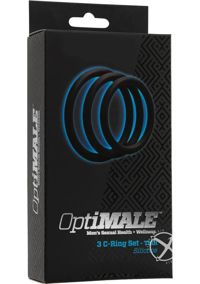 OptiMALE Male Sex Toys Optimale 3 CRing Set Silicone Cock Ring Thin