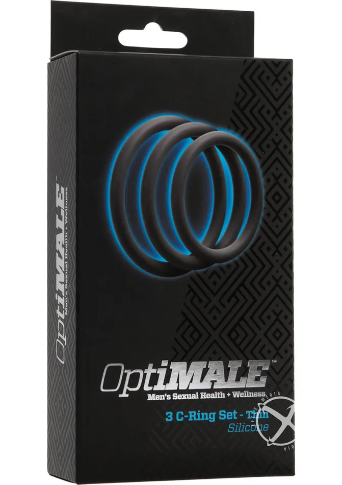 OptiMALE Male Sex Toys Optimale 3 CRing Set Silicone Cock Ring Thin
