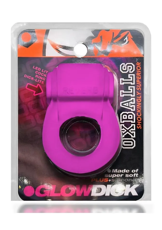 Oxballs Glowdick Silicone Cockring with Led Pink Ice Vibrators