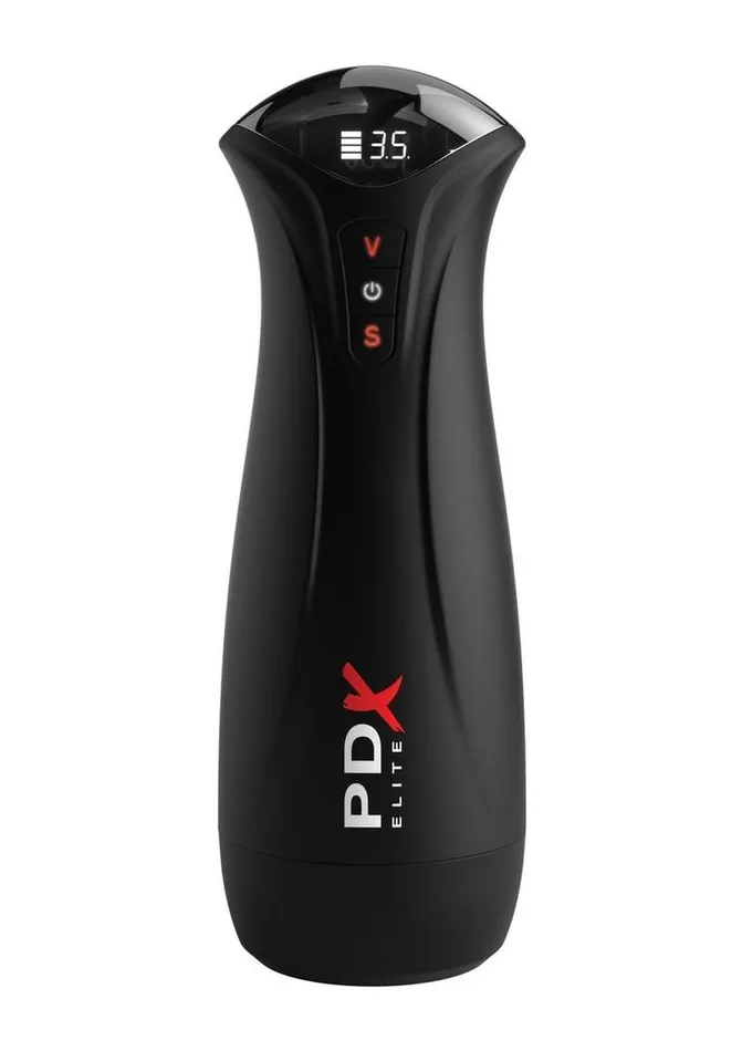 PDX Elite Pdx Elite FapGasm Rechargeable Male Masturbator BlackFrosted Male Sex Toys