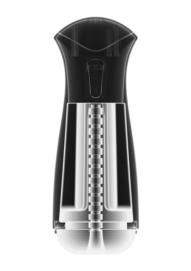 PDX Elite Pdx Elite FapGasm Rechargeable Male Masturbator BlackFrosted Male Sex Toys