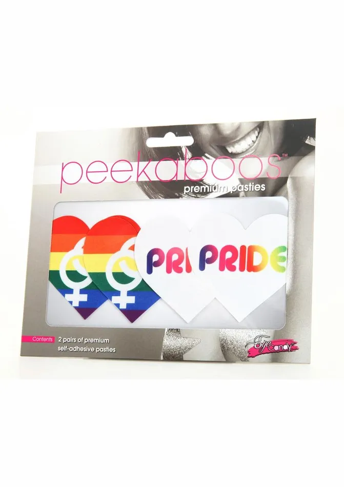Peekaboo Pride Hearts Pasties PEEKABOO Vibrators