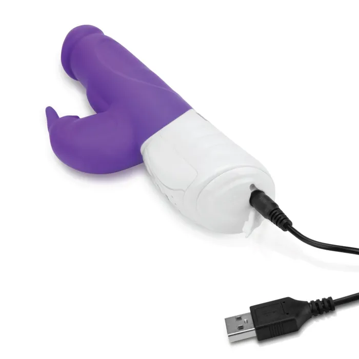 Rabbit Essentials Realistic Rabbit Vibrator With Throbbing Shaft Purple Rabbit Essentials Female Sex Toys