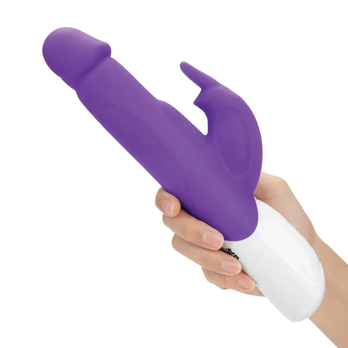 Rabbit Essentials Realistic Rabbit Vibrator With Throbbing Shaft Purple Rabbit Essentials Female Sex Toys