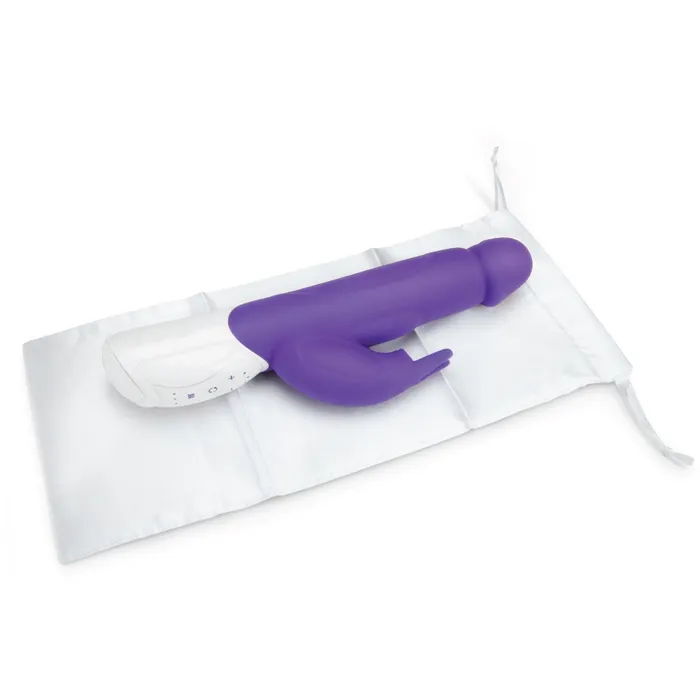 Rabbit Essentials Realistic Rabbit Vibrator With Throbbing Shaft Purple Rabbit Essentials Female Sex Toys