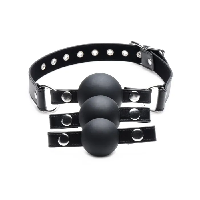 Strict Anal Strict Interchangeable Silicone Ball Gag Set Black