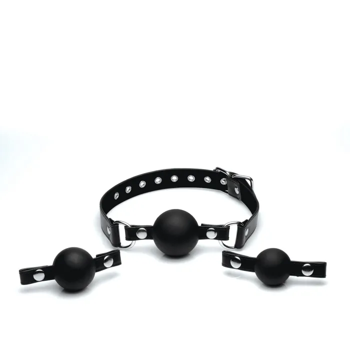 Strict Anal Strict Interchangeable Silicone Ball Gag Set Black
