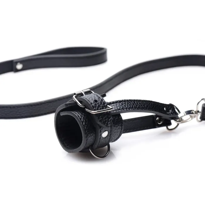 Strict Ball Stretcher With Leash Black Strict Male Sex Toys Strict Ball Stretcher With Leash Black Strict Male Sex Toys