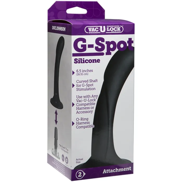 VacULock Dildos VacULock GSpot Silicone Dildo Black 65 Inch