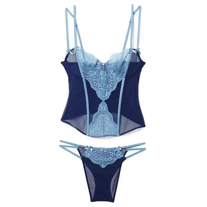 Vibrators Eternal Deep Blue Bow Unlined Bustier Inyarose