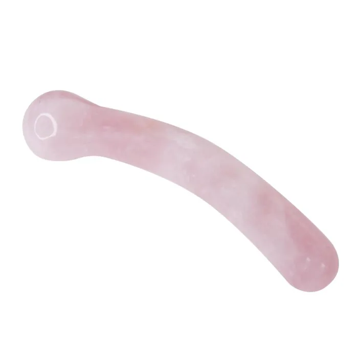 Vibrators Rose Quartz Bulbous Crescent Gemstone Yoni