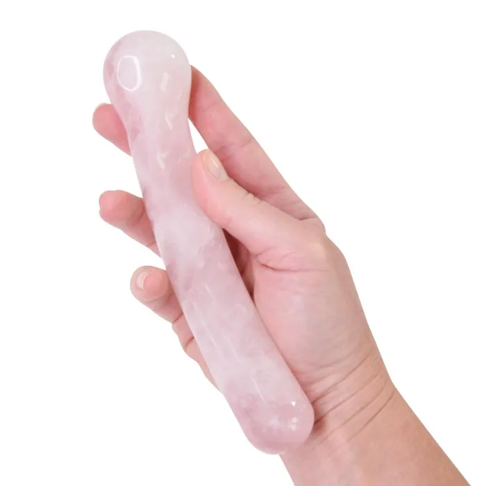 Vibrators Rose Quartz Bulbous Crescent Gemstone Yoni