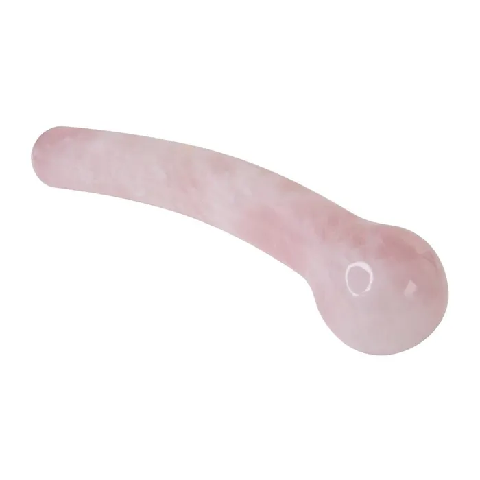 Vibrators Rose Quartz Bulbous Crescent Gemstone Yoni