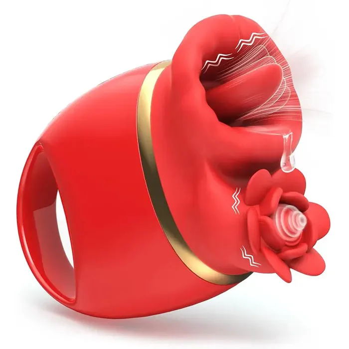 Vibrators Rose Tongue Licking Handheld Vibrator Inyarose
