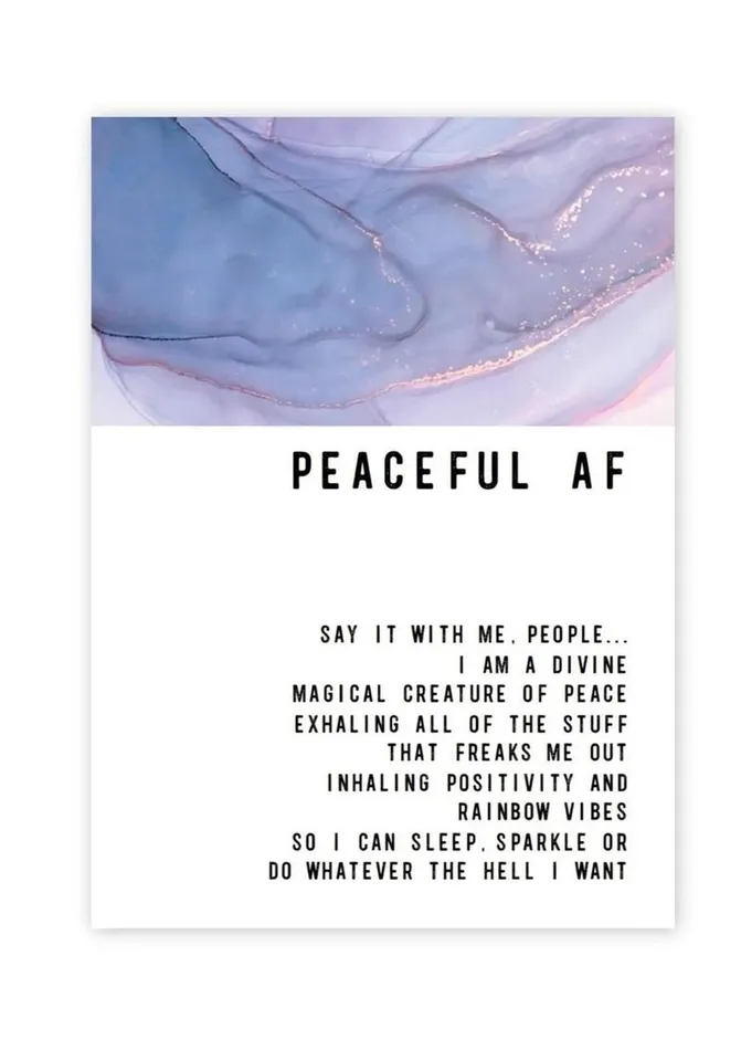 Warm Human Peaceful AF Greeting Card Warm Human Vibrators