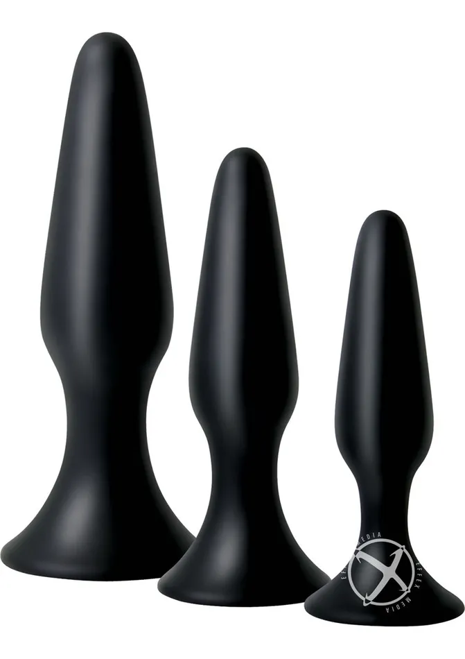 Adam and Eve Male Sex Toys Adam and Eve Silicone Booty Boot Camp Training Kit with 3 Butt Plugs