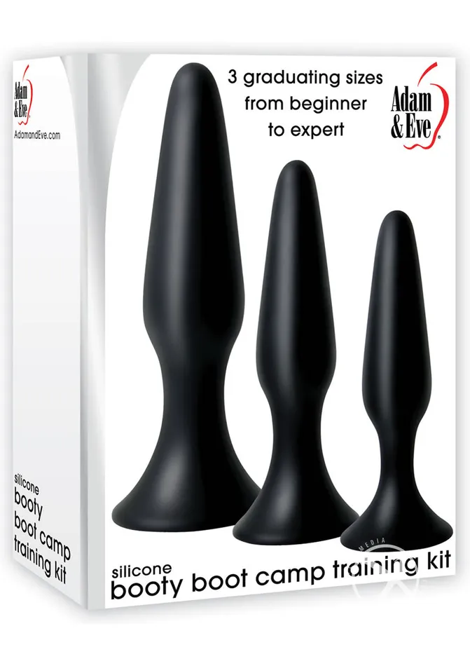 Adam and Eve Male Sex Toys Adam and Eve Silicone Booty Boot Camp Training Kit with 3 Butt Plugs