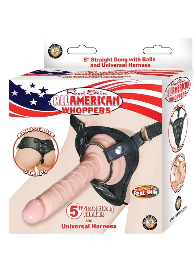 All American Whoppers Realskin Straight Dildo and Universal Harness Whoppers Female Sex Toys All American Whoppers Realskin Straight Dildo and Universal Harness Whoppers Female Sex Toys