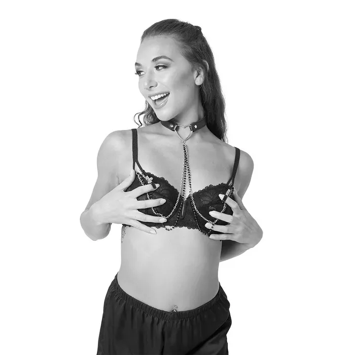 Amor Collar With Nipple Clamps Black Sportsheets Female Sex Toys Amor Collar With Nipple Clamps Black Sportsheets Female Sex Toys