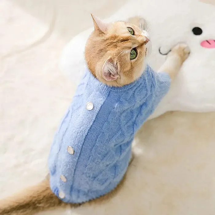 cj Vibrators Knit Sweater Kitty Autumn And Winter Warm Twolegged Clothes