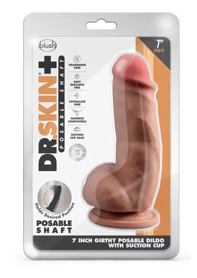 Dildos Dr Skin Dr Skin Plus Girthy Posable Dildo with Balls and Suction Cup Dildos Dr Skin Dr Skin Plus Girthy Posable Dildo with Balls and Suction Cup