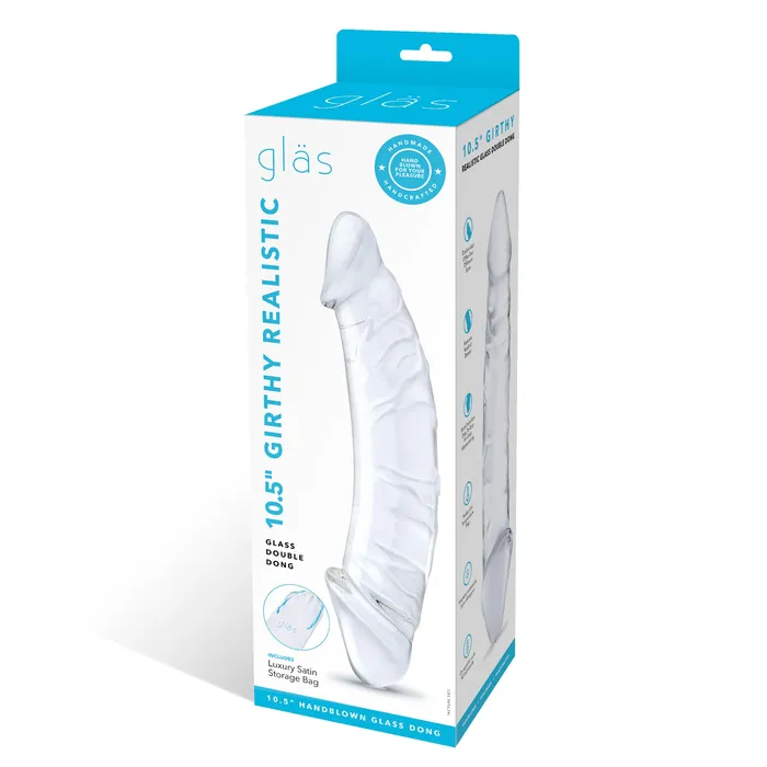 Dildos Glas 105 Inch Girthy Realistic Glass Double Dong Clear Dildos Glas 105 Inch Girthy Realistic Glass Double Dong Clear