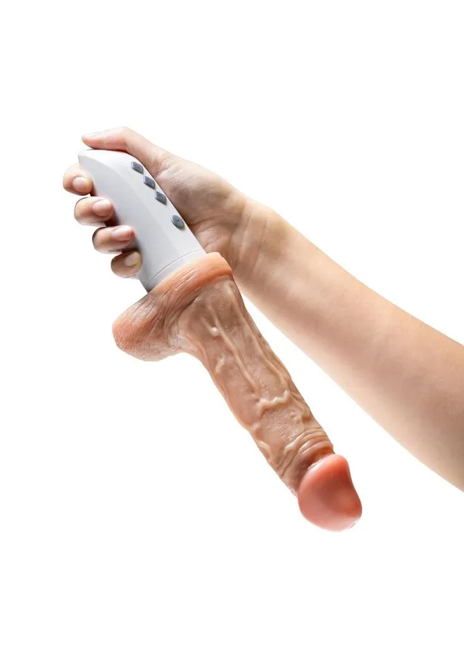 Dr Skin Platinum Collection Silicone Dr Hammer Rechargeable Thrusting Dildo with Handle and Remote Control Dr Skin Female Sex Toys