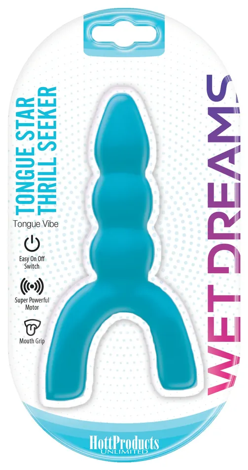 Hott Products Vibrators Tongue Star Thrill Seaker Tongue Vibe Blue