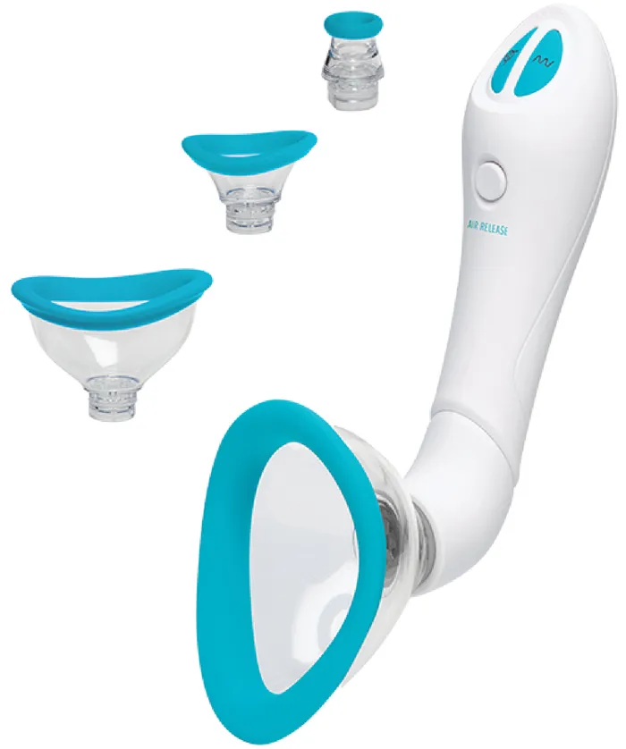 Intimate Body Pump Automatic Vibrating Rechargeable Sky BlueWhite Doc Johnson Female Sex Toys