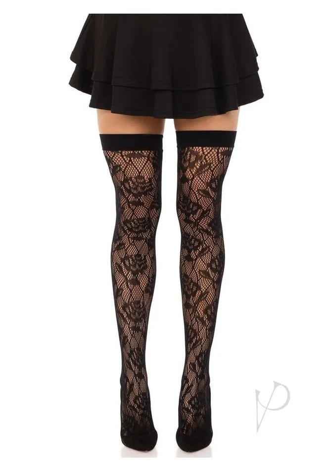 Leg Avenue Vibrators Leg Avenue Wild Rose Net Thigh Highs