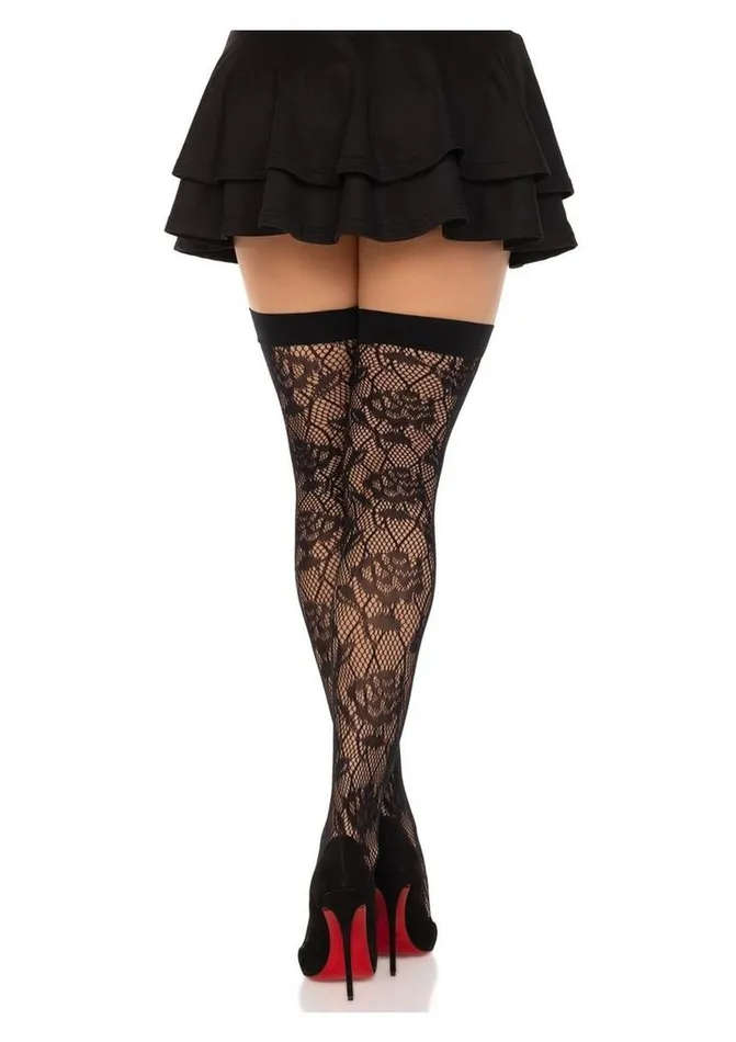 Leg Avenue Vibrators Leg Avenue Wild Rose Net Thigh Highs