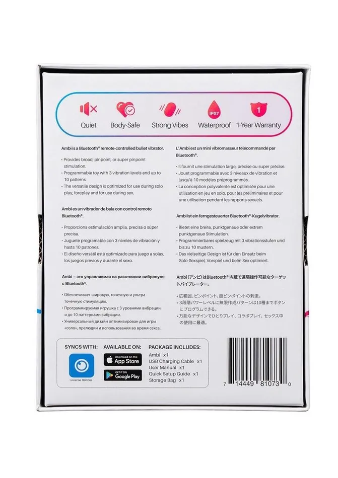 Lovense Female Sex Toys Lovense Ambi Remote Controlled Silicone Bullet Vibrator Lovense Female Sex Toys Lovense Ambi Remote Controlled Silicone Bullet Vibrator