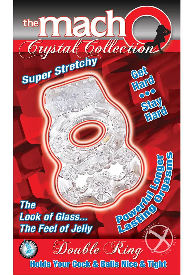 Macho Male Sex Toys The Macho Crystal Collection Double Ring Vibrating Cock Ring