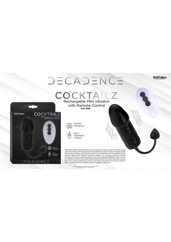 Male Sex Toys Decadence Decadence Cocktailz Silicone Vibrating Plug with Remote Control