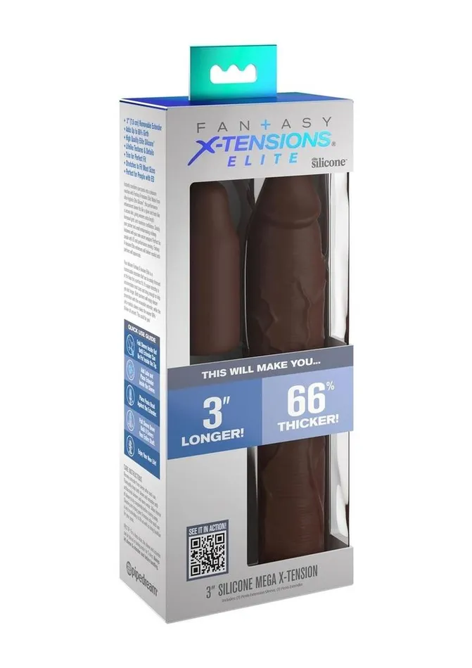 Male Sex Toys Fantasy XTensions Fantasy XTensions Elite Silicone 9in Sleeve with 3in Plug
