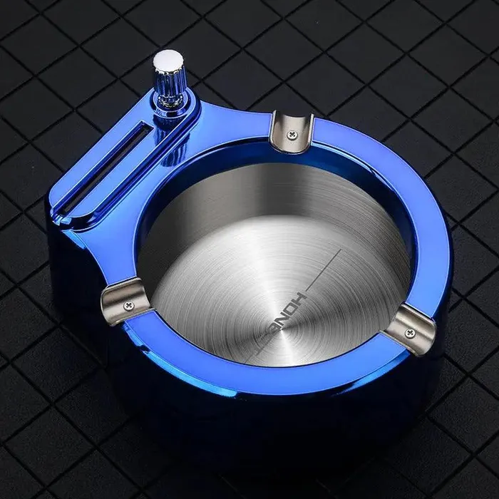 Male Sex Toys Large Cigarette Ashtray With Permanent Match Lighter Fancy Metal cj