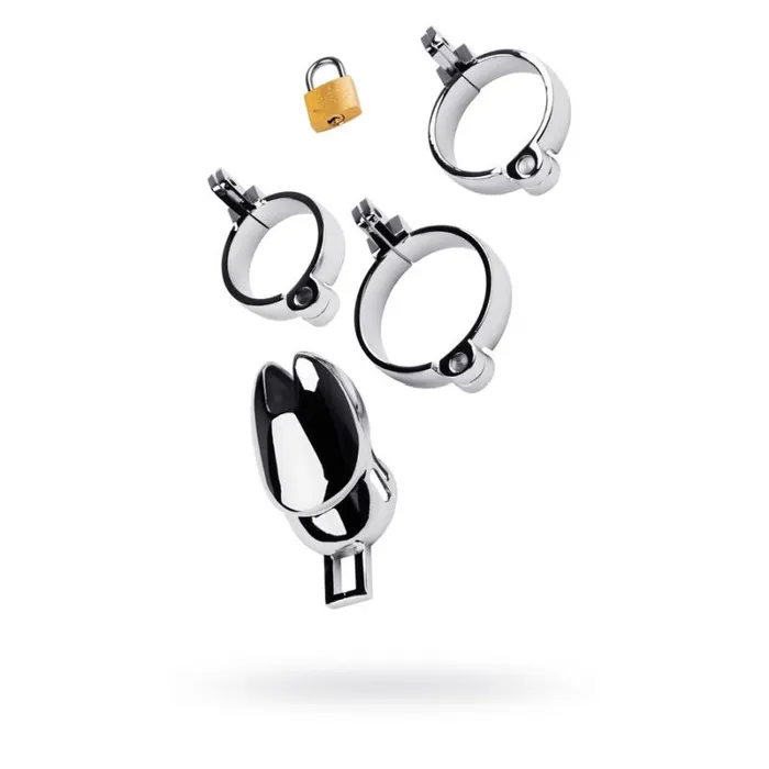 Male Sex Toys Metal Silver Metal Chastity Cage Adjustable