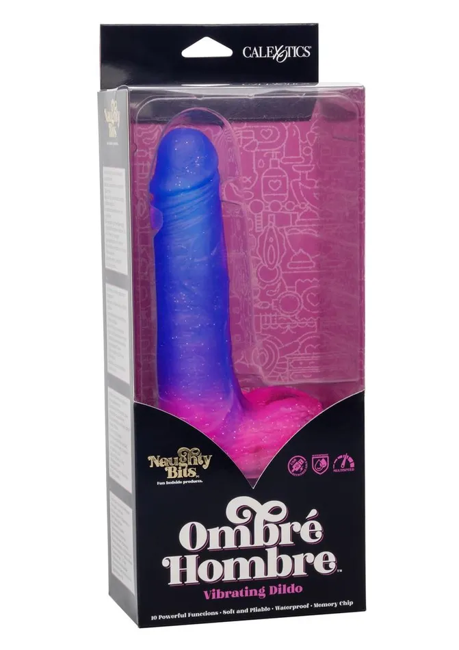 Naughty Bits Female Sex Toys Naughty Bits Ombre Hombre Rechargeable Silicone Vibrating Dildo