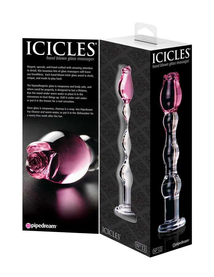 Pipedream Dildos Icicles No 12 Clear Pink Pipedream Dildos Icicles No 12 Clear Pink